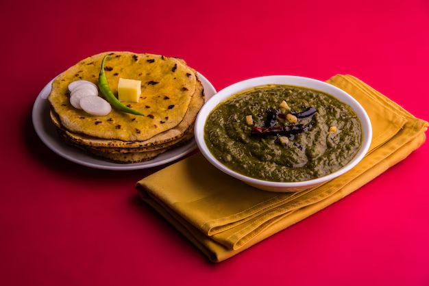 Traditional Pakistani Dish - Saag and Makki di Roti